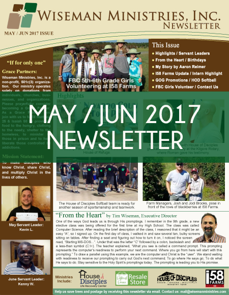 May June 2017 Newsletter