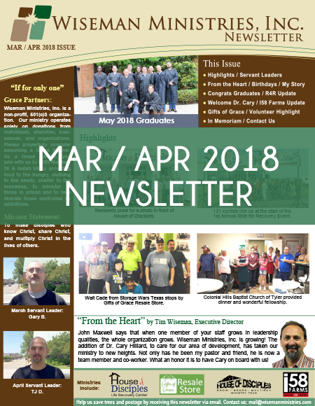 Mar Apr 2018 Newsletter