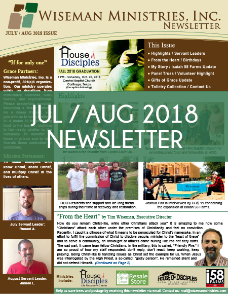 Jul Aug 2018 Newsletter