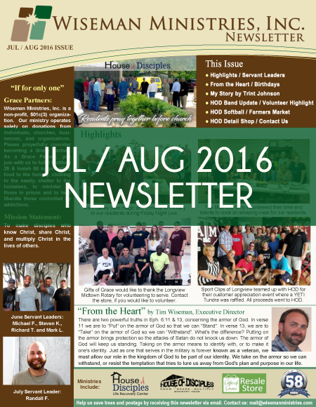 Jul Aug 2016 Newsletter